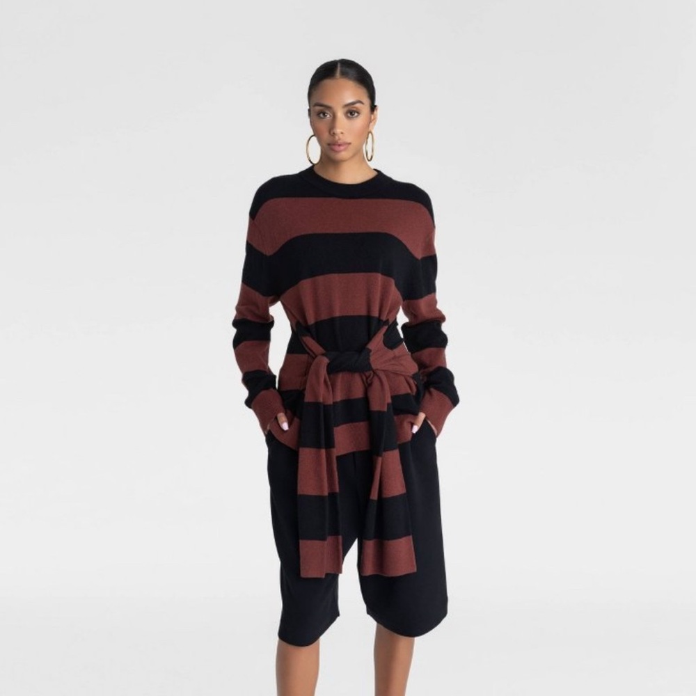 KBB by KAHLANA Women's 'The Wrap Sweater'- Burgund Burgundy/Black